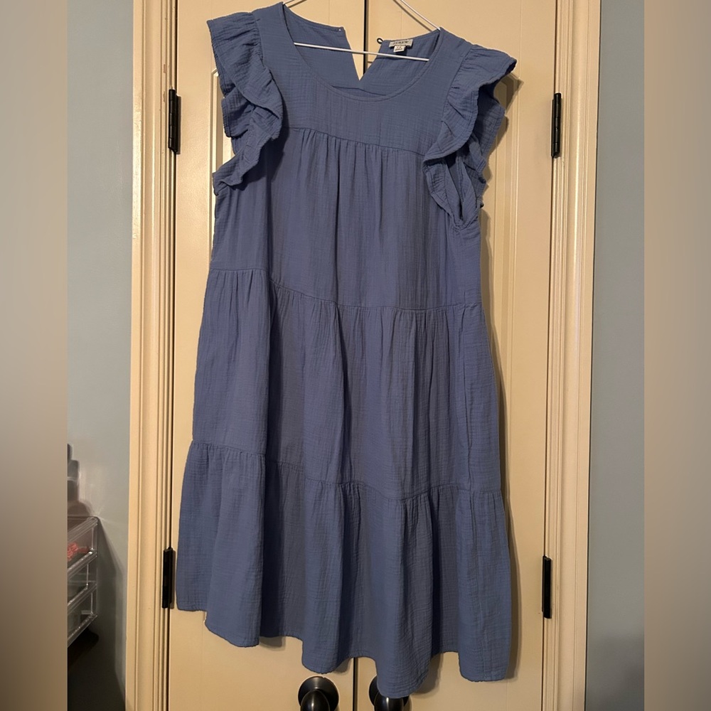 J Crew Linen Dress cornflower blue